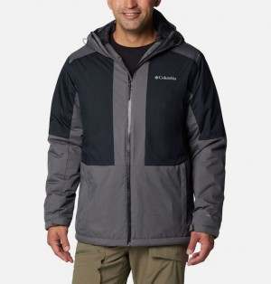 Men Columbia Point Park™ II Waterproof Insulated Jackets Grey / Black | US-ZWKUPG-738