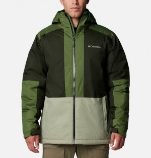 Men Columbia Point Park™ II Waterproof Insulated Jackets Green / Navy | US-WGMYHD-249