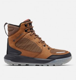 Men Columbia Portlander™ Omni-Heat Infinity™ Waterproof Winter Boots Dark Brown / Brown | US-VHEGDX-915