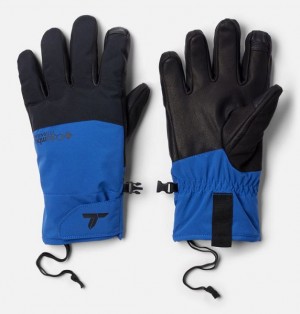 Men Columbia PowBound™ Waterproof Ski Gloves Blue | US-TSEPZM-290