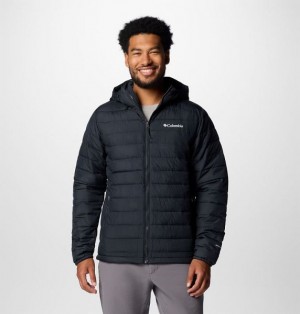 Men Columbia Powder Lite™ II Hooded Insulated Jackets Black | US-TLNPFX-867