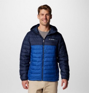 Men Columbia Powder Lite™ II Hooded Insulated Jackets Blue / Navy | US-GHEVTQ-730