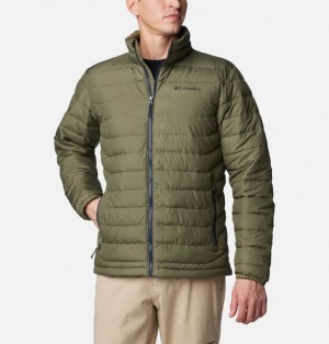 Men Columbia Powder Lite™ II Insulated Jackets Grey / Green | US-CTDBZI-035