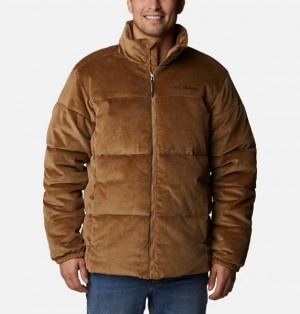 Men Columbia Puffect™ Corduroy Puffer Jacket Brown | US-DSPEUN-042