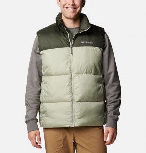 Men Columbia Puffect™ III Puffer Vest Grey / Green | US-HXGYAN-498