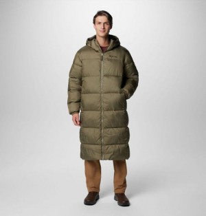 Men Columbia Puffect™ Long Puffer Jacket Grey / Green | US-WJSQRP-274