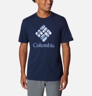 Men Columbia Rapid Ridge™ Graphic T-Shirt Navy | US-BNKPTA-175