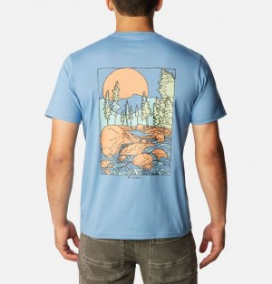 Men Columbia Rapid Ridge™ II Organic Cotton T-Shirt Blue | US-ZSRIYD-150