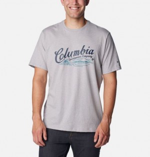 Men Columbia Rockaway River™ Graphic T-Shirt Grey | US-NHROWV-275