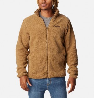 Men Columbia Rugged Ridge™ III Full Zip Sherpa Fleece Jackets Brown | US-GSPJTX-253