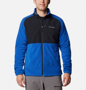 Men Columbia Sage Peak™ Fleece Jackets Blue / Black | US-ZJKUPR-107