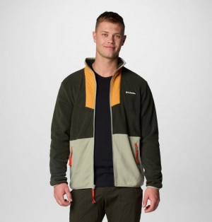 Men Columbia Sequoia Grove™ Fleece Jackets Grey / Green | US-FHKUAM-134