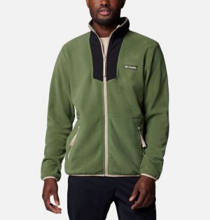 Men Columbia Sequoia Grove™ Fleece Jackets Black / Khaki | US-DIANSB-916