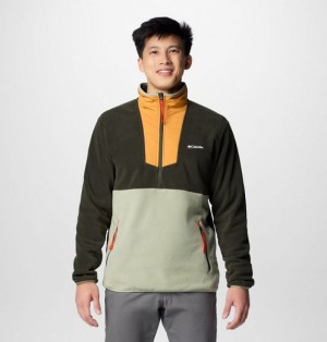 Men Columbia Sequoia Grove™ Half Zip Fleece Yellow / Grey / Green | US-NFEWZH-714