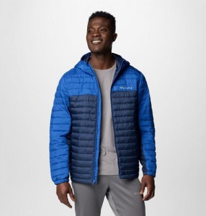 Men Columbia Silver Falls™ II Hooded Insulated Jackets Blue / Navy | US-ZEMFCQ-946