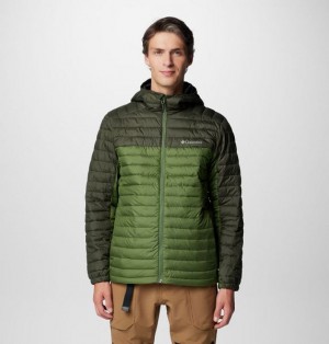 Men Columbia Silver Falls™ II Hooded Insulated Jackets Green / Navy | US-ATHKGD-165