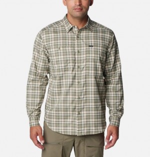 Men Columbia Silver Ridge™ Utility Lite Plaid Shirts Grey / Green / Multicolor | US-HUDEVR-130