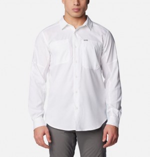 Men Columbia Silver Ridge™ Utility Lite Shirts White | US-GVZETJ-325