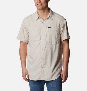 Men Columbia Silver Ridge™ Utility Lite Sleeve Shirts Dark Grey | US-FDCOJQ-486