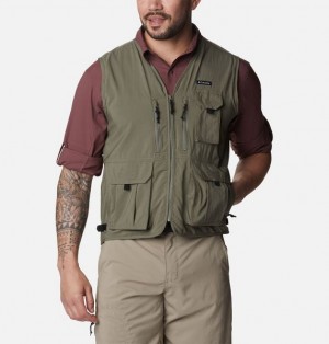 Men Columbia Silver Ridge™ Utility Vest Grey / Green | US-VZGDUN-052