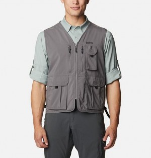 Men Columbia Silver Ridge™ Utility Vest Grey | US-XHYOMQ-783