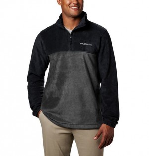 Men Columbia Steens Mountain™ Half Zip Fleece Black / Dark Grey | US-KBCESG-085