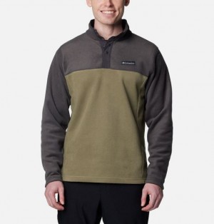 Men Columbia Steens Mountain™ II Half Snap Fleece Grey / Green / Dark Grey | US-FKOCUL-896