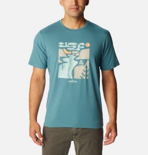 Men Columbia Sun Trek™ Technical T-Shirt Blue | US-EMJDOS-861