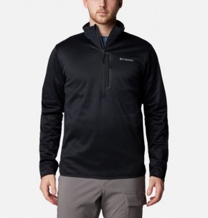 Men Columbia Tech™ Half Zip Fleece Black | US-KNQVXB-482