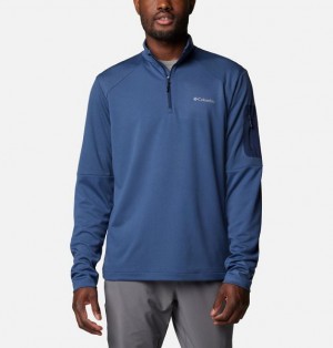 Men Columbia Tech™ Half zip Knit Sweatshirts Navy | US-LZIXPA-067