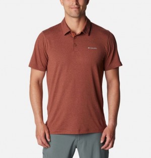 Men Columbia Tech Trail™ Polo Shirts Brown | US-KHTOJS-487