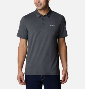 Men Columbia Tech Trail™ Polo Shirts Dark Grey | US-TPBZRQ-178