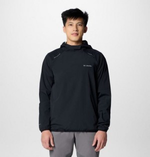 Men Columbia Tech™ Wind Pullover Black | US-FLKDBV-946