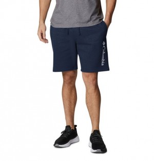 Men Columbia Trek™ Fleece Shorts Navy / White | US-AEULDP-097