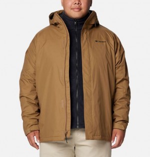 Men Columbia Tunnel Falls™ II Waterproof 3 In 1 Jackets Khaki | US-EXDCOS-583