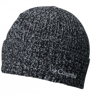 Men Columbia Watch Cap Beanie Black / White | US-ZHWRJB-308