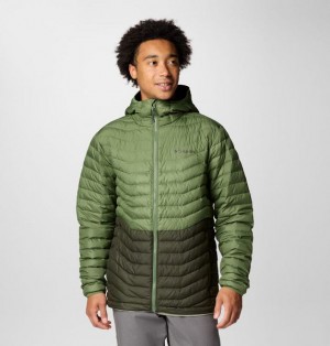 Men Columbia Westridge™ Hooded Down Jackets Green / Navy | US-XHEFRV-596