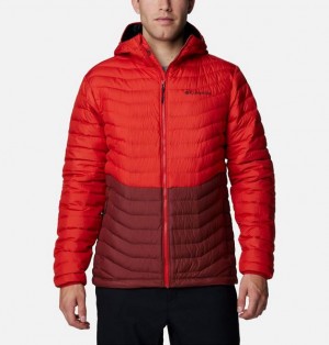 Men Columbia Westridge™ Hooded Down Jackets Brown / Red | US-WSTZXM-796