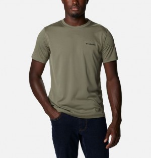 Men Columbia Zero Rules™ Technical T-Shirt Grey / Green | US-DKXQCJ-960