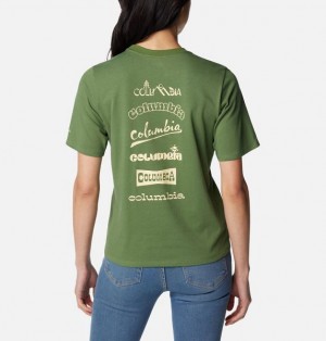 Women Columbia Alpine Way™ II Technical Graphic T-Shirt Green | US-JQWREA-804