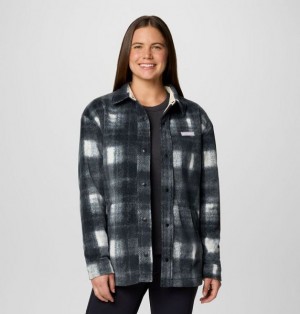 Women Columbia Benton Springs™ Fleece Shirt Jackets Black / White | US-IXWTQZ-374