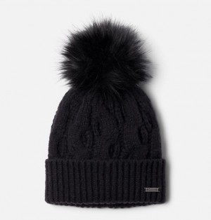 Women Columbia Boundless Days™ Cable Knit Pom Beanie Black | US-UFEZCM-405