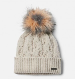 Women Columbia Boundless Days™ Cable Knit Pom Beanie Dark Grey | US-YFUBJK-042