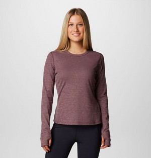 Women Columbia Boundless™ Days Knit Long Sleeve T-Shirt Burgundy | US-QWZBOT-701