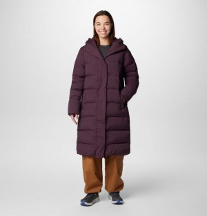 Women Columbia Boundless Days™ Long Hooded Down Jackets Burgundy | US-GFSZVH-270