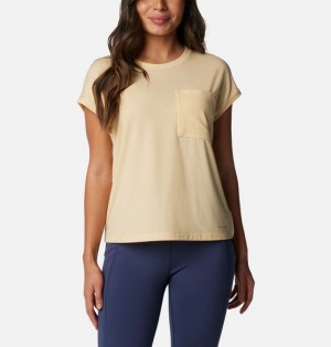 Women Columbia Boundless Trek™ Technical T-Shirt Yellow | US-SYDIXK-219