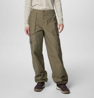 Women Columbia Brea Falls™ Cotton Ripstop Cargo Pants Grey / Green | US-OVFAPG-754