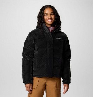 Women Columbia Bulo Point™ III Hooded Down Puffer Jacket Black | US-EWPUDR-829