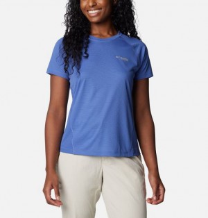 Women Columbia Cirque River™ Technical T-Shirt Blue | US-KWZSQM-753