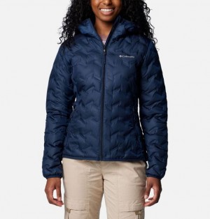 Women Columbia Delta Ridge™ II Hooded Down Jackets Navy | US-CYFMTA-401